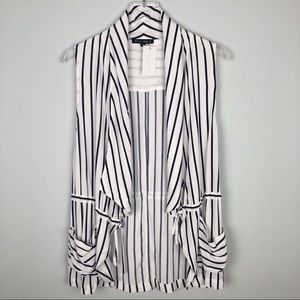 Black and White Striped Women's Vest